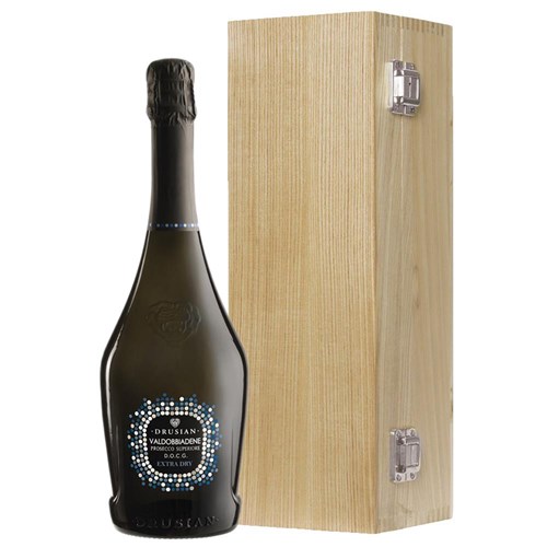 Drusian Valdobbiadene Prosecco Superiore D.O.C.G. Extra Dry 75cl in Luxury Oak Box